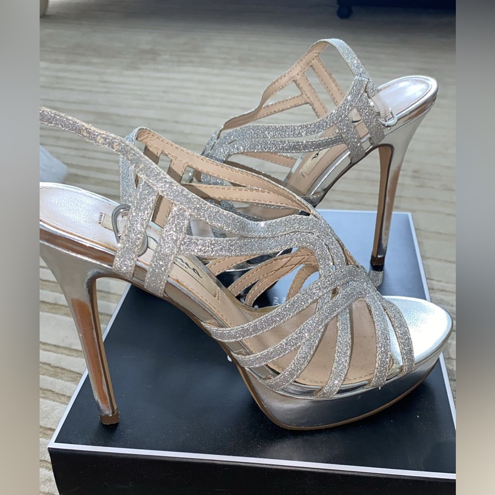 Nina Silver Glitter Heels